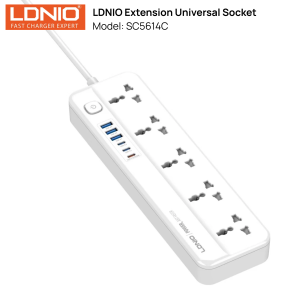 LDNIO SC5614C Universal Power Socket – 2500W with USB Fast Charging